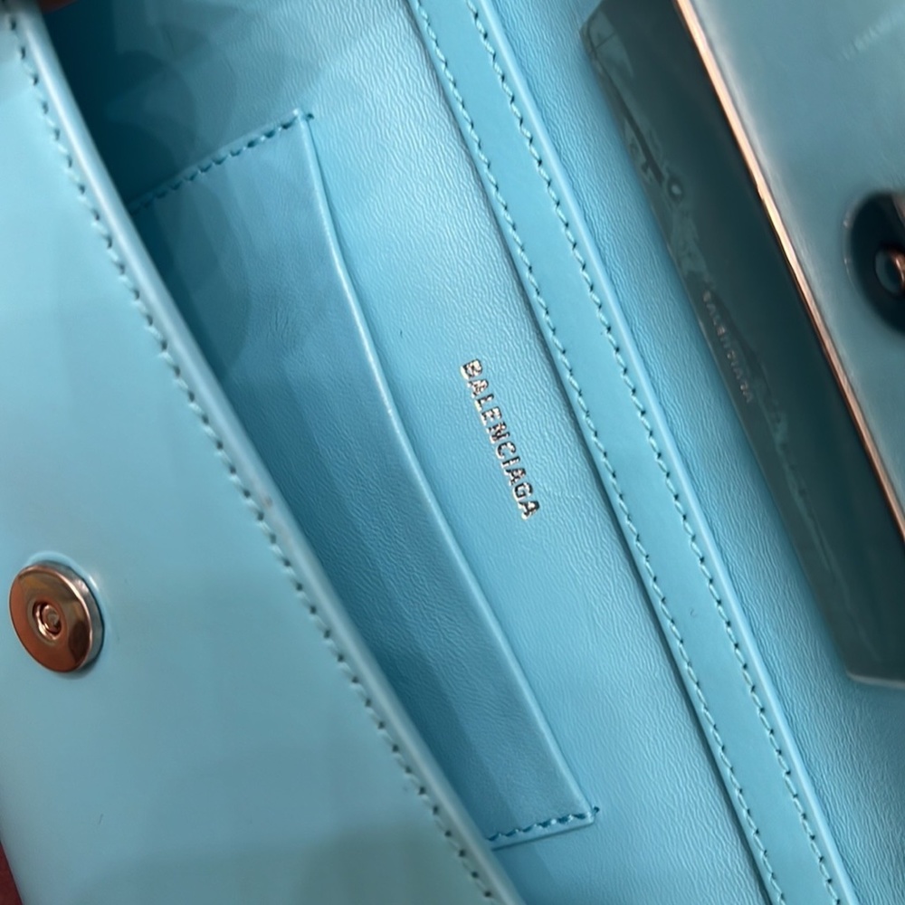 Balenciaga Blue Hourglass Leather Shoulder Bag - Picture 8 of 10
